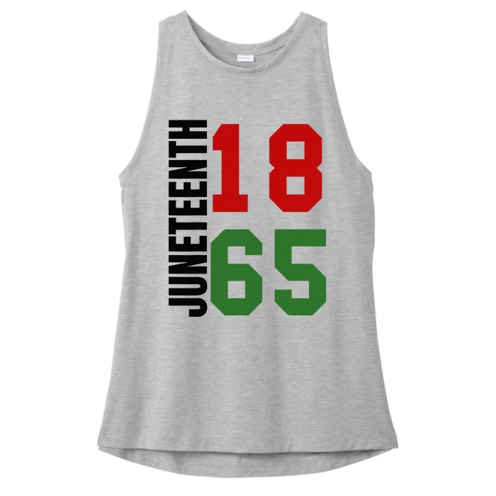 Black Proud African American For Juneteenth Ladies Tri-Blend Wicking Tank