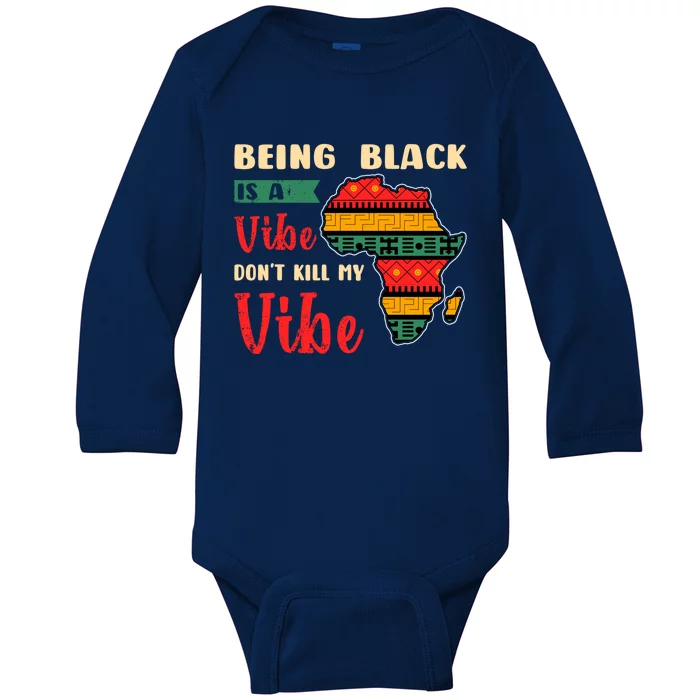 Black Pride African Culture Black History Month Vibe Gift Baby Long Sleeve Bodysuit