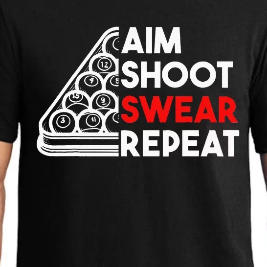 Billiard Pool Aim Shoot Swear Repeat Pajama Set