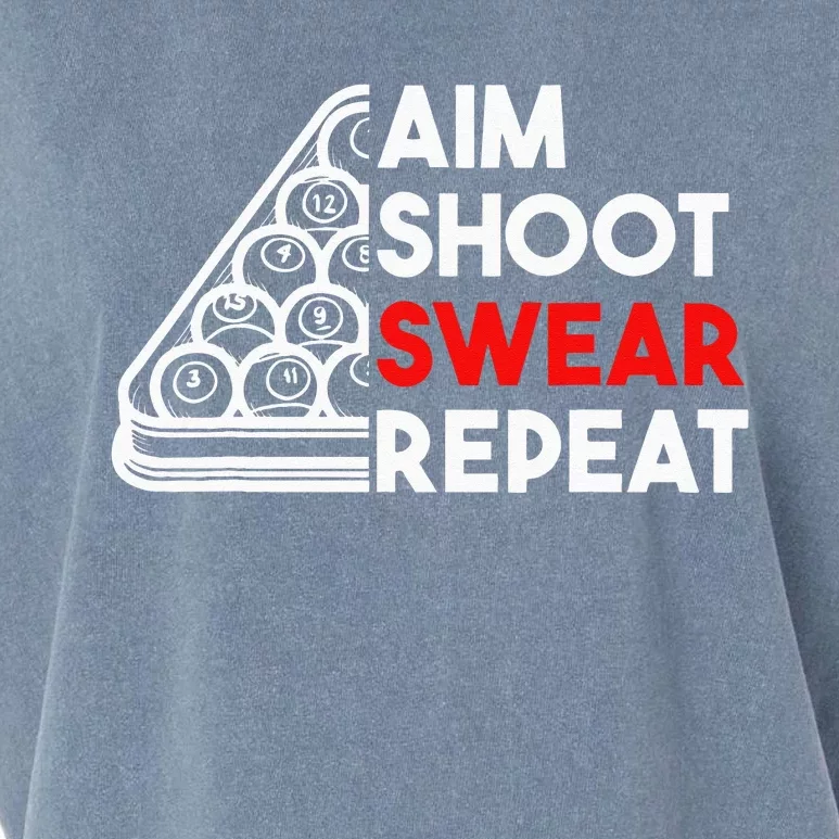 Billiard Pool Aim Shoot Swear Repeat Garment-Dyed Women's Muscle Tee