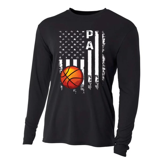 Basketball Pa American Flag Vintage Christmas Xmas Cooling Performance Long Sleeve Crew