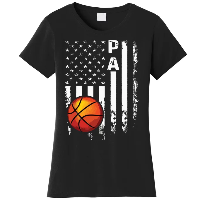 Basketball Pa American Flag Vintage Christmas Xmas Women's T-Shirt