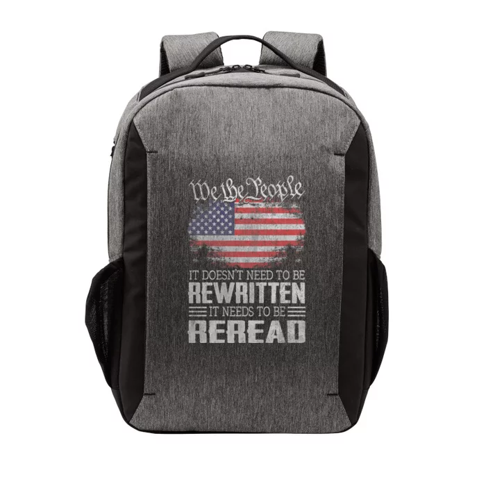 Brave Patriotic American Us Flag Constitution Of The Usa Needs To Be Reread Vector Backpack