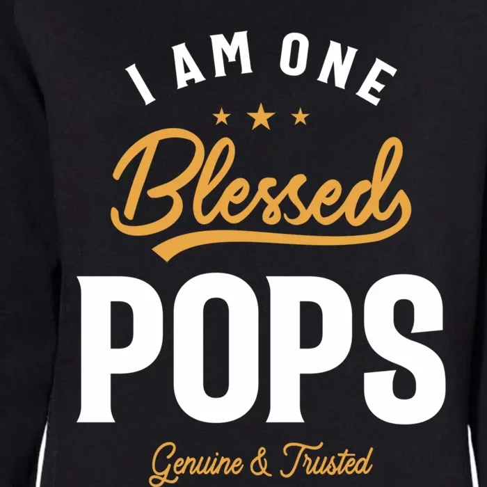 Blessed Pops A Dad Grandpas Pride Dad Grandpa Cool Gift Womens California Wash Sweatshirt