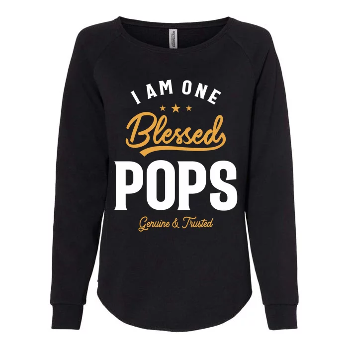 Blessed Pops A Dad Grandpas Pride Dad Grandpa Cool Gift Womens California Wash Sweatshirt