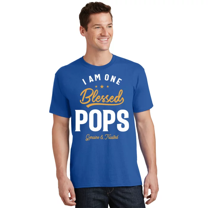 Blessed Pops A Dad Grandpas Pride Dad Grandpa Cool Gift T-Shirt