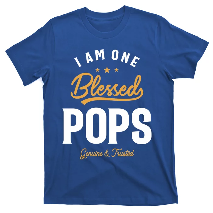 Blessed Pops A Dad Grandpas Pride Dad Grandpa Cool Gift T-Shirt