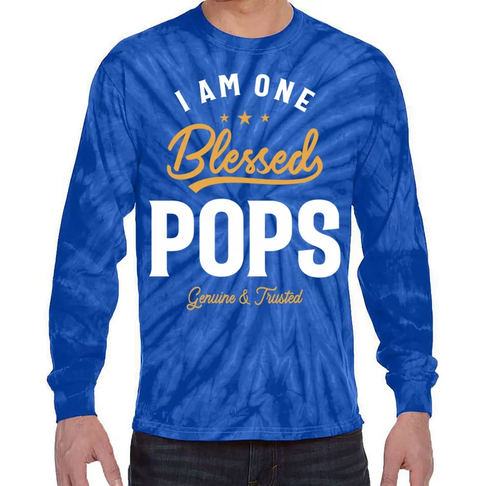 Blessed Pops A Dad Grandpas Pride Dad Grandpa Cool Gift Tie-Dye Long Sleeve Shirt