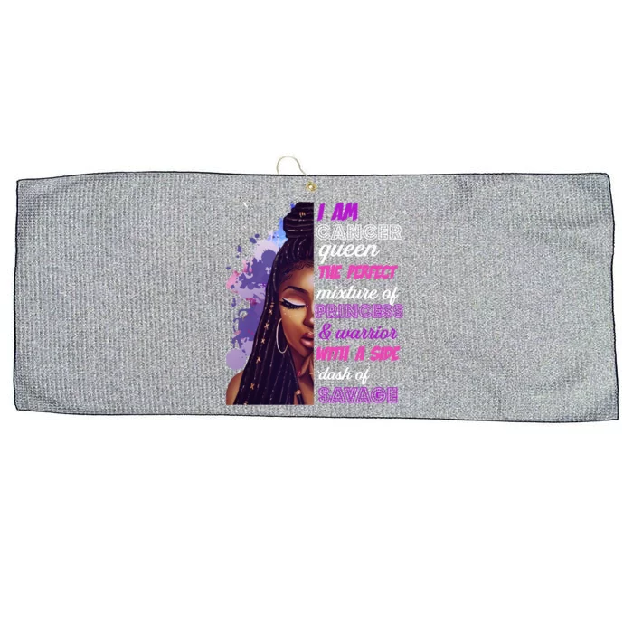 Black Princess And Warrior Cancer Girl Savage Funny Gift Large Microfiber Waffle Golf Towel