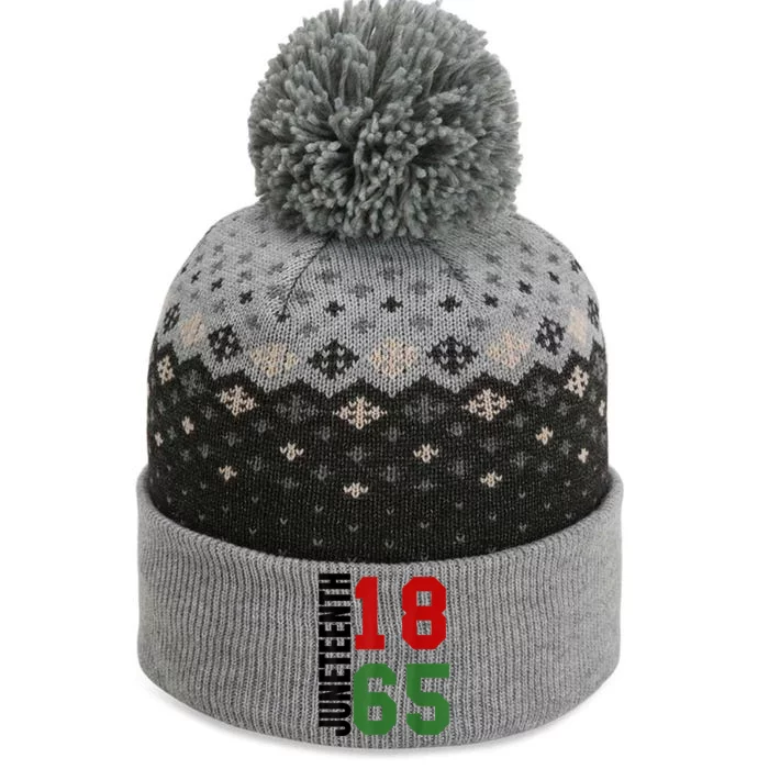 Black Proud African American For Juneteenth The Baniff Cuffed Pom Beanie