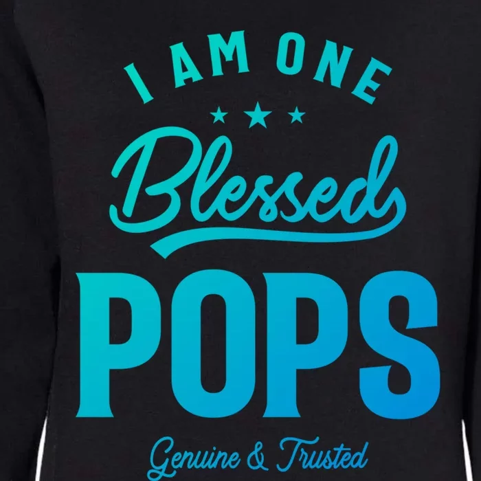 Blessed Pops A Dad Grandpas Pride Dad Grandpa Cool Gift Womens California Wash Sweatshirt