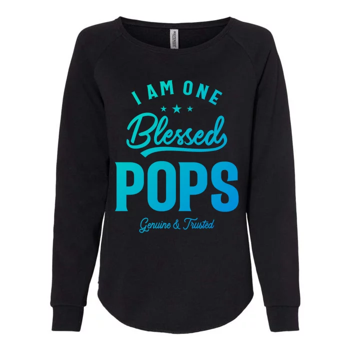 Blessed Pops A Dad Grandpas Pride Dad Grandpa Cool Gift Womens California Wash Sweatshirt