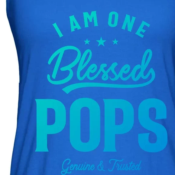 Blessed Pops A Dad Grandpas Pride Dad Grandpa Cool Gift Ladies Essential Flowy Tank