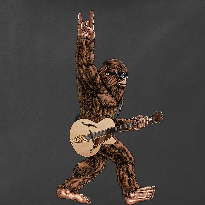 Bigfoot Playing A Sweet Guitar Rock On Sasquatch Big Foot Zip Tote Bag