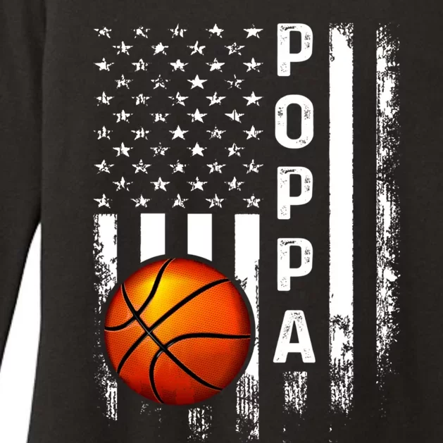 Basketball Poppa American Flag Vintage Christmas Xmas Cool Gift Womens CVC Long Sleeve Shirt