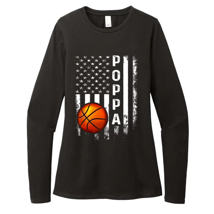 Basketball Poppa American Flag Vintage Christmas Xmas Cool Gift Womens CVC Long Sleeve Shirt