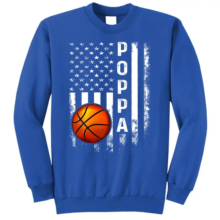 Basketball Poppa American Flag Vintage Christmas Xmas Cool Gift Sweatshirt