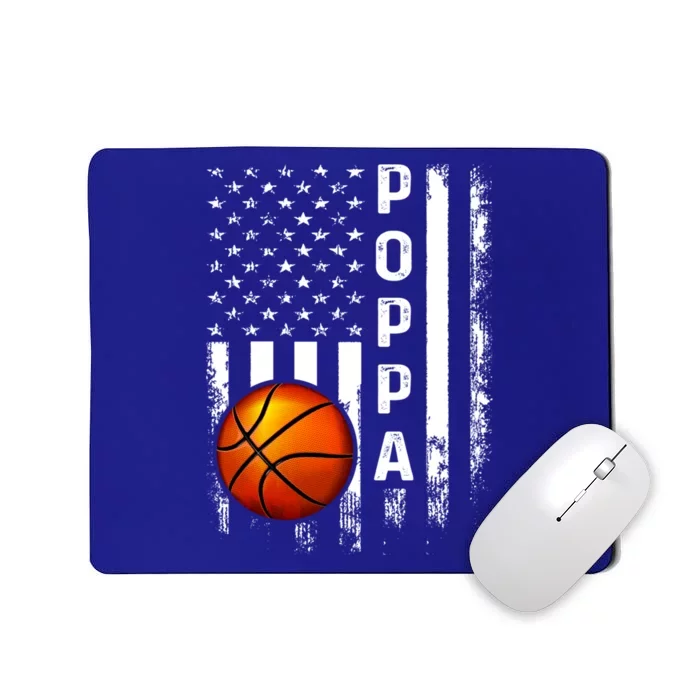 Basketball Poppa American Flag Vintage Christmas Xmas Cool Gift Mousepad