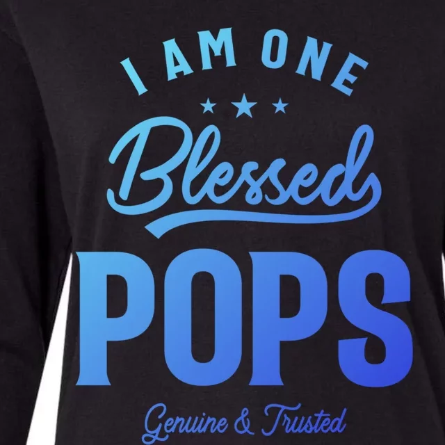 Blessed Pops A Dad Grandpas Pride Dad Grandpa Cool Gift Womens Cotton Relaxed Long Sleeve T-Shirt