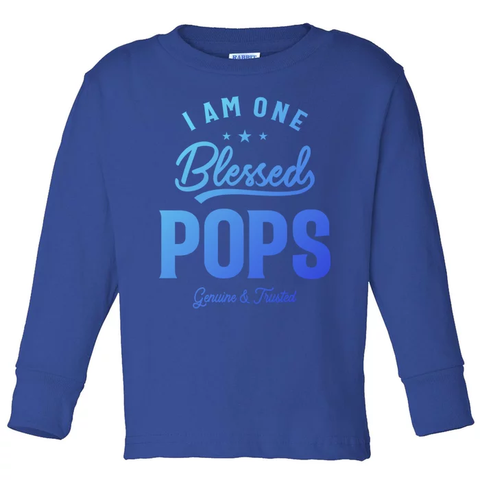 Blessed Pops A Dad Grandpas Pride Dad Grandpa Cool Gift Toddler Long Sleeve Shirt