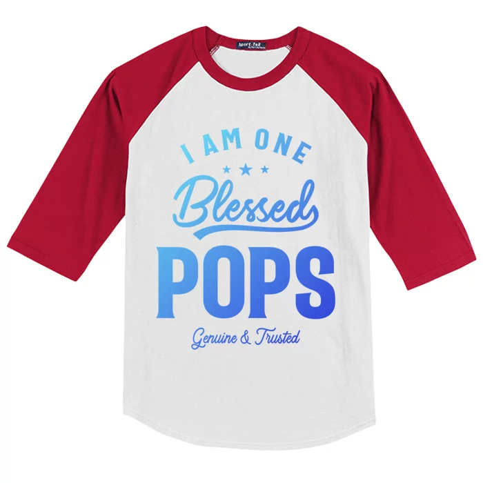 Blessed Pops A Dad Grandpas Pride Dad Grandpa Cool Gift Kids Colorblock Raglan Jersey