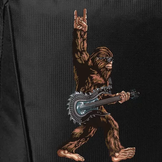 Bigfoot Playing A Dragon Guitar Rock On Sasquatch Big Foot City Backpack