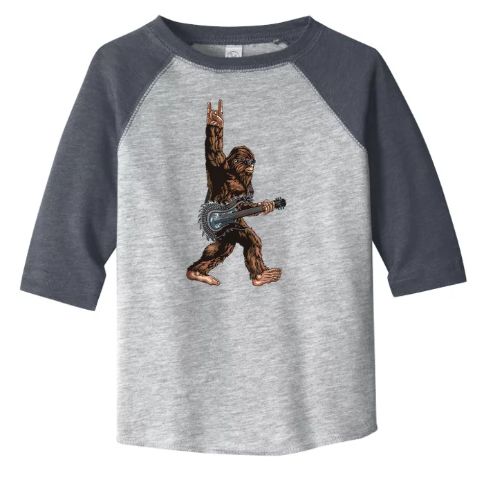 Bigfoot Playing A Dragon Guitar Rock On Sasquatch Big Foot Toddler Fine Jersey T-Shirt