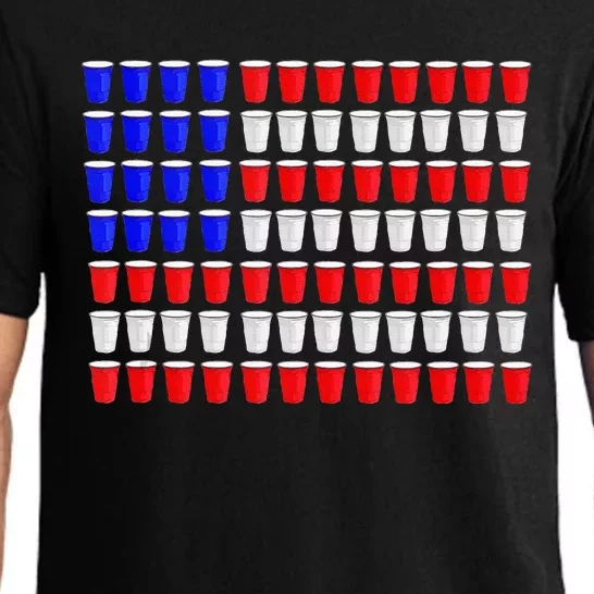 Beer Pong American Flag Red White Blue Usa Pajama Set