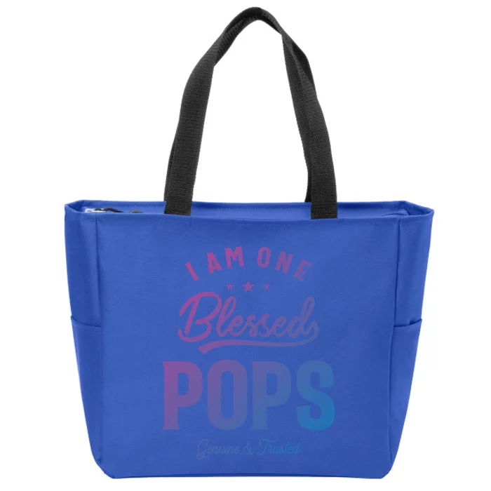 Blessed Pops A Dad Grandpas Pride Dad Grandpa Cool Gift Zip Tote Bag