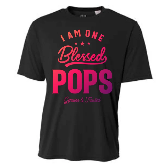 Blessed Pops A Dad Grandpas Pride Dad Grandpa Cool Gift Cooling Performance Crew T-Shirt