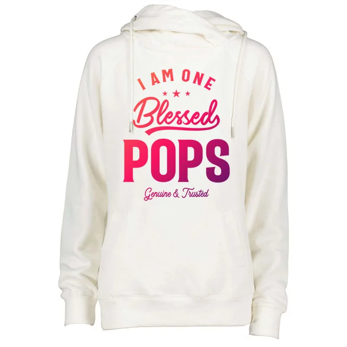 Blessed Pops A Dad Grandpas Pride Dad Grandpa Cool Gift Womens Funnel Neck Pullover Hood