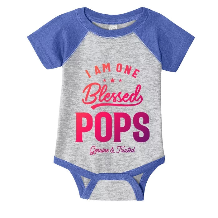 Blessed Pops A Dad Grandpas Pride Dad Grandpa Cool Gift Infant Baby Jersey Bodysuit