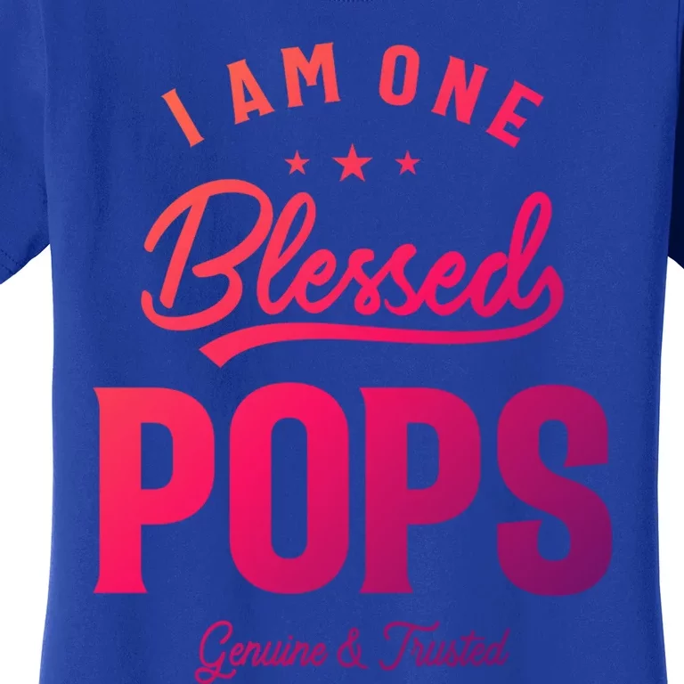 Blessed Pops A Dad Grandpas Pride Dad Grandpa Cool Gift Women's T-Shirt