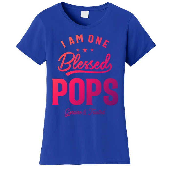 Blessed Pops A Dad Grandpas Pride Dad Grandpa Cool Gift Women's T-Shirt