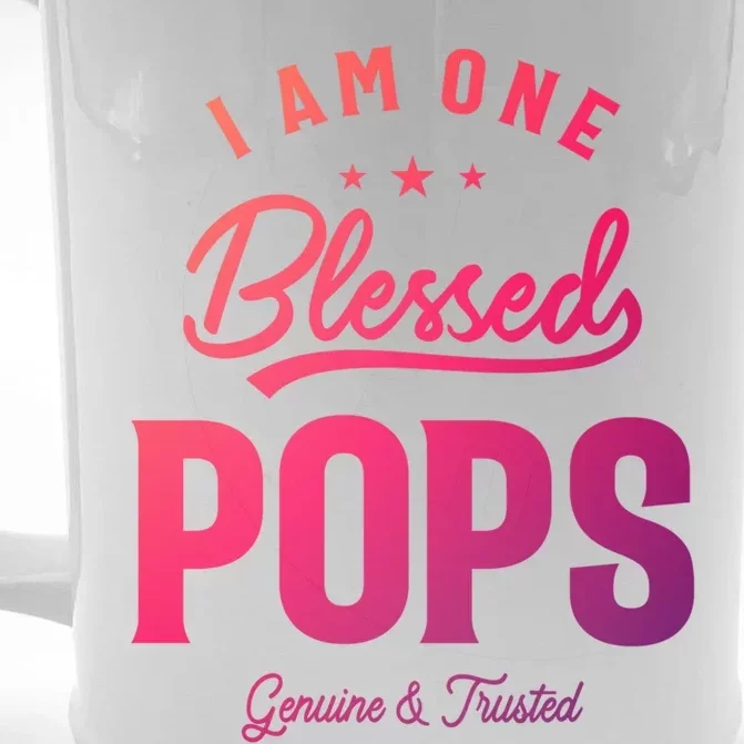 Blessed Pops A Dad Grandpas Pride Dad Grandpa Cool Gift Front & Back Beer Stein