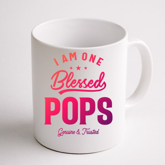 Blessed Pops A Dad Grandpas Pride Dad Grandpa Cool Gift Front & Back Coffee Mug