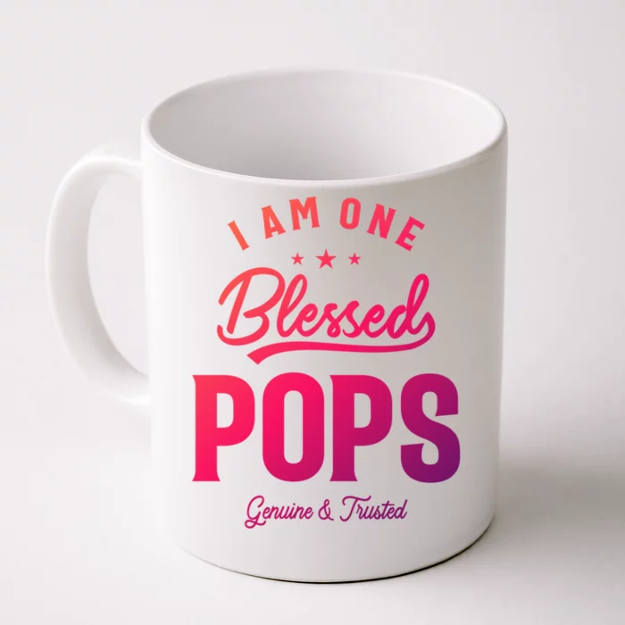 Blessed Pops A Dad Grandpas Pride Dad Grandpa Cool Gift Front & Back Coffee Mug