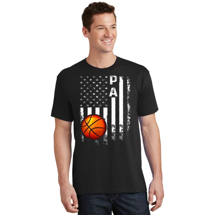 Basketball Pa American Flag Vintage Christmas Xmas T-Shirt