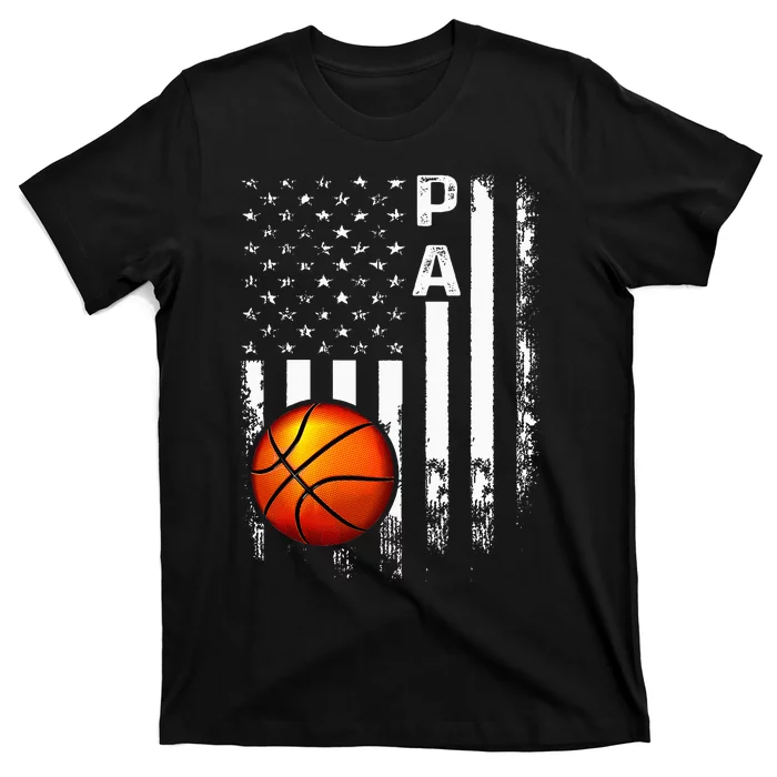 Basketball Pa American Flag Vintage Christmas Xmas T-Shirt