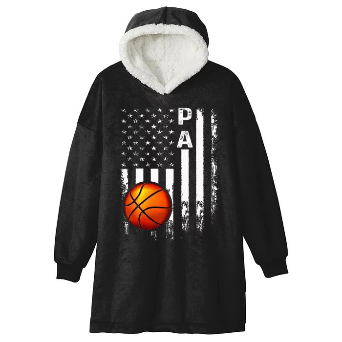 Basketball Pa American Flag Vintage Christmas Xmas Hooded Wearable Blanket