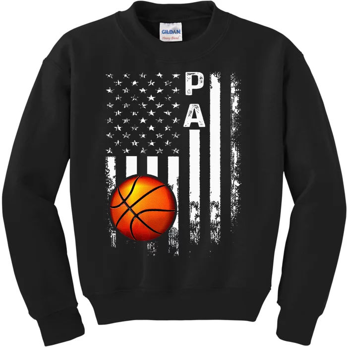 Basketball Pa American Flag Vintage Christmas Xmas Kids Sweatshirt