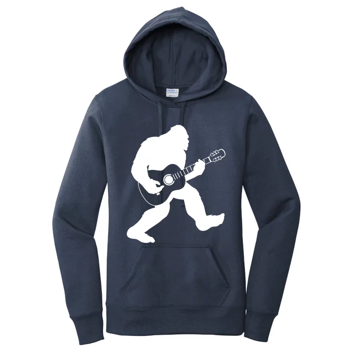 Bigfoot Playing Acoustic Guitar Women's Pullover Hoodie