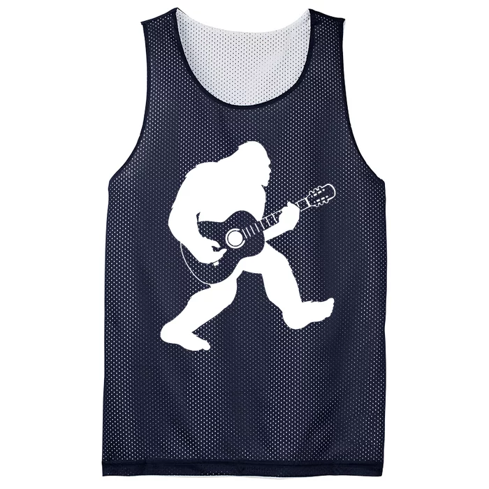 Bigfoot Playing Acoustic Guitar Mesh Reversible Basketball Jersey Tank