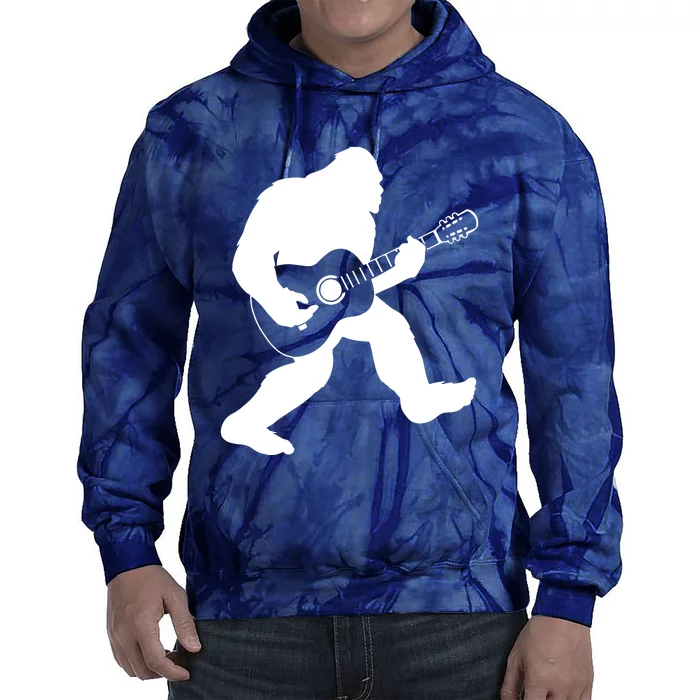 Bigfoot Playing Acoustic Guitar Tie Dye Hoodie