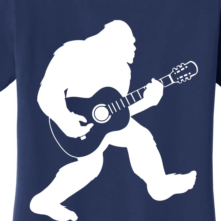 Bigfoot Playing Acoustic Guitar Women's T-Shirt