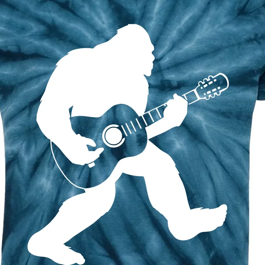 Bigfoot Playing Acoustic Guitar Kids Tie-Dye T-Shirt