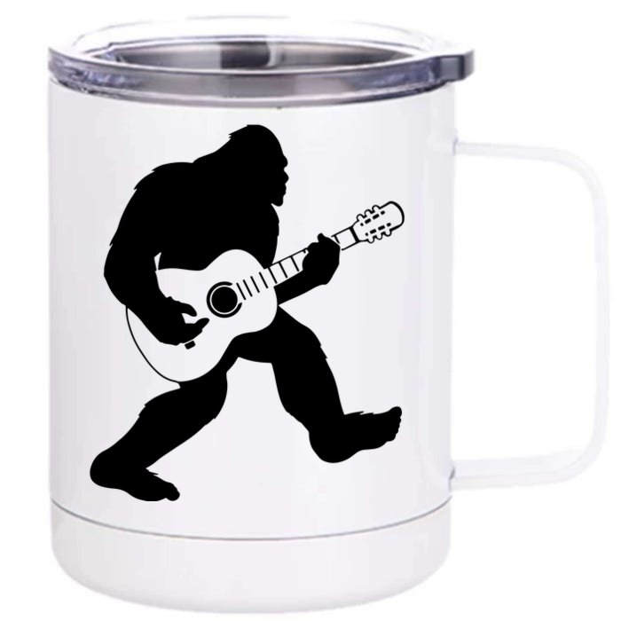 Bigfoot Playing Acoustic Guitar Front & Back 12oz Stainless Steel Tumbler Cup