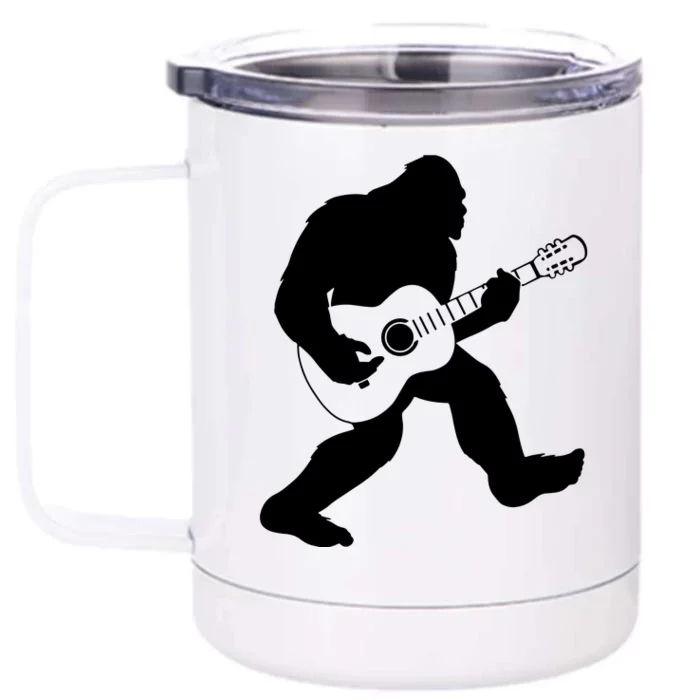 Bigfoot Playing Acoustic Guitar Front & Back 12oz Stainless Steel Tumbler Cup