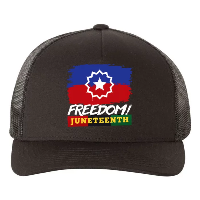 Black Proud African American For Juneteenth Flag Yupoong Adult 5-Panel Trucker Hat