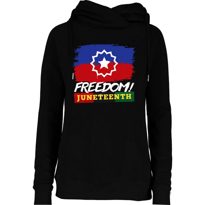 Black Proud African American For Juneteenth Flag Womens Funnel Neck Pullover Hood